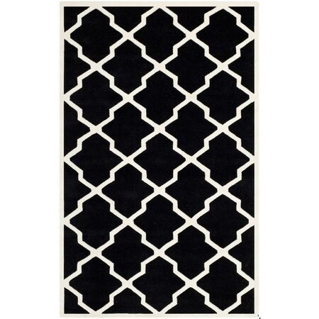 Safavieh 4 Ft. x 6 Ft. Rectangle- Contemporary Chatham Black And Ivory Hand Tufted Rug CHT735K-4